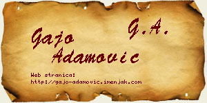 Gajo Adamović vizit kartica